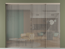 Перегородка Формато внутри проёма 4 створки с синхронным механизмом