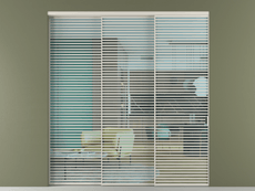 Перегородка Формато внутри проёма 3 створки с синхронным механизмом