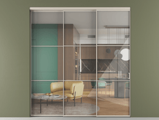 Перегородка Формато внутри проёма 3 створки с синхронным механизмом