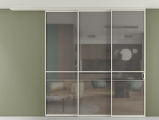 Перегородка Formato вдоль стены на потолок 3 створки с синхронным механизмом