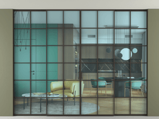 Перегородка Formato внутри проёма скрытое крепление в потолок 4 створки