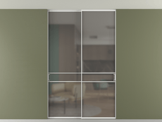 Перегородка Формато внутри проёма скрытое крепление в потолок 2 створки