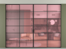 Перегородка Formato внутри проёма скрытое крепление в потолок 4 створки