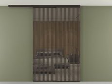 Перегородка Формато вдоль стены на потолок 2 створки с синхронным механизмом