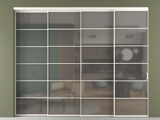 Перегородка Формато внутри проёма 4 створки с синхронным механизмом