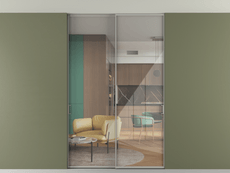 Перегородка Формато внутри проёма скрытое крепление в потолок 2 створки