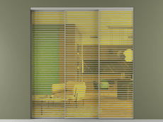 Перегородка Формато внутри проёма 3 створки с синхронным механизмом