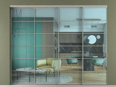 Перегородка Формато внутри проёма 4 створки с синхронным механизмом