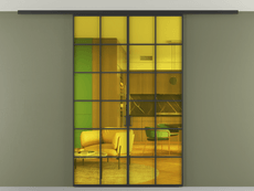 Перегородка Формато вдоль стены на потолок 2 створки