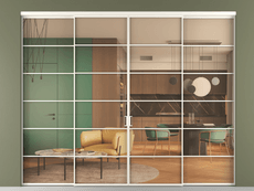 Перегородка Формато внутри проёма 4 створки