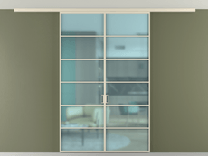 Перегородка Formato вдоль стены на потолок 2 створки