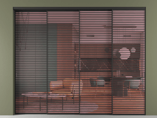 Перегородка Формато внутри проёма 4 створки с синхронным механизмом