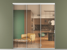 Перегородка Формато внутри проёма 3 створки с синхронным механизмом