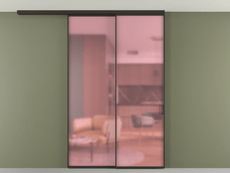 Перегородка Formato вдоль стены на потолок 2 створки с синхронным механизмом