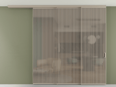 Перегородка Formato вдоль стены на потолок 3 створки с синхронным механизмом