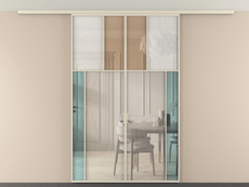 Перегородка Mosaic вдоль стены на потолок 2 створки