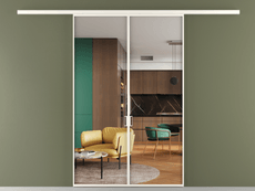 Перегородка Формато вдоль стены 2 створки