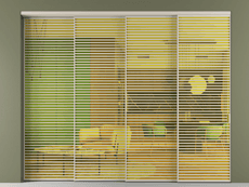 Перегородка Formato внутри проёма 4 створки с синхронным механизмом