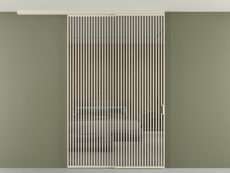 Перегородка Формато вдоль стены на потолок 2 створки с синхронным механизмом