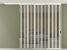 Перегородка Formato вдоль стены на потолок 3 створки с синхронным механизмом