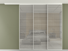 Перегородка Формато вдоль стены на потолок 3 створки с синхронным механизмом