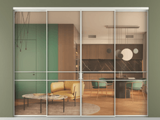 Перегородка Formato внутри проёма 4 створки