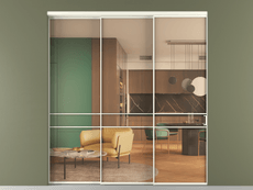 Перегородка Формато внутри проёма 3 створки с синхронным механизмом