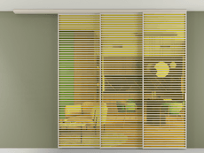 Перегородка Formato вдоль стены на потолок 3 створки с синхронным механизмом