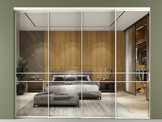 Перегородка Formato внутри проёма 4 створки с синхронным механизмом