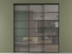 Перегородка Формато внутри проёма 3 створки с синхронным механизмом