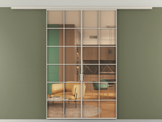 Перегородка Формато вдоль стены на потолок 2 створки