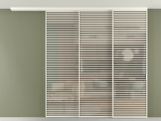 Перегородка Формато вдоль стены на потолок 3 створки с синхронным механизмом