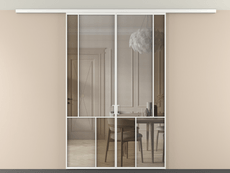 Перегородка Mosaic вдоль стены на потолок 2 створки