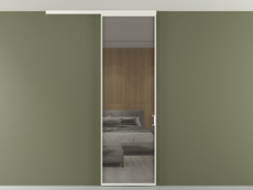 Перегородка Формато вдоль стены на потолок 1 створка