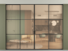 Перегородка Formato внутри проёма скрытое крепление в потолок 4 створки