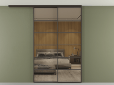 Перегородка Формато вдоль стены на потолок 2 створки с синхронным механизмом