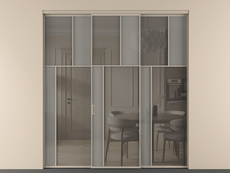 Перегородка Мозаик внутри проёма 3 створки