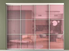 Перегородка Формато внутри проёма 4 створки с синхронным механизмом