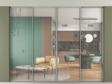 Перегородка Формато внутри проёма скрытое крепление в потолок 4 створки