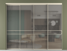 Перегородка Формато внутри проёма 4 створки с синхронным механизмом