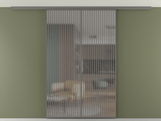 Перегородка Формато вдоль стены на потолок 2 створки