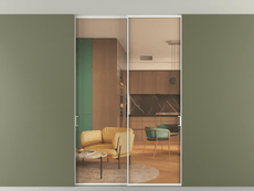 Перегородка Formato внутри проёма скрытое крепление в потолок 2 створки