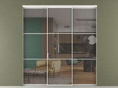 Перегородка Formato внутри проёма 3 створки