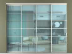 Перегородка Формато внутри проёма 4 створки с синхронным механизмом