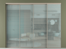 Перегородка Формато внутри проёма 4 створки с синхронным механизмом