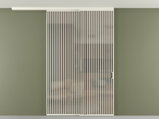 Перегородка Формато вдоль стены на потолок 2 створки с синхронным механизмом