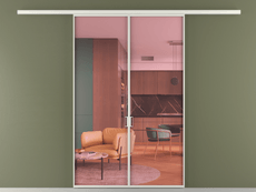 Перегородка Формато вдоль стены 2 створки