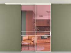 Перегородка Формато вдоль стены на потолок 2 створки с синхронным механизмом