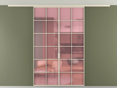 Перегородка Формато вдоль стены на потолок 2 створки