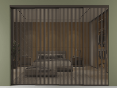 Перегородка Formato внутри проёма 4 створки с синхронным механизмом